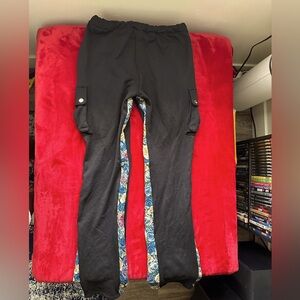 Valabasas Terry Cloth Flared Floral Joggers